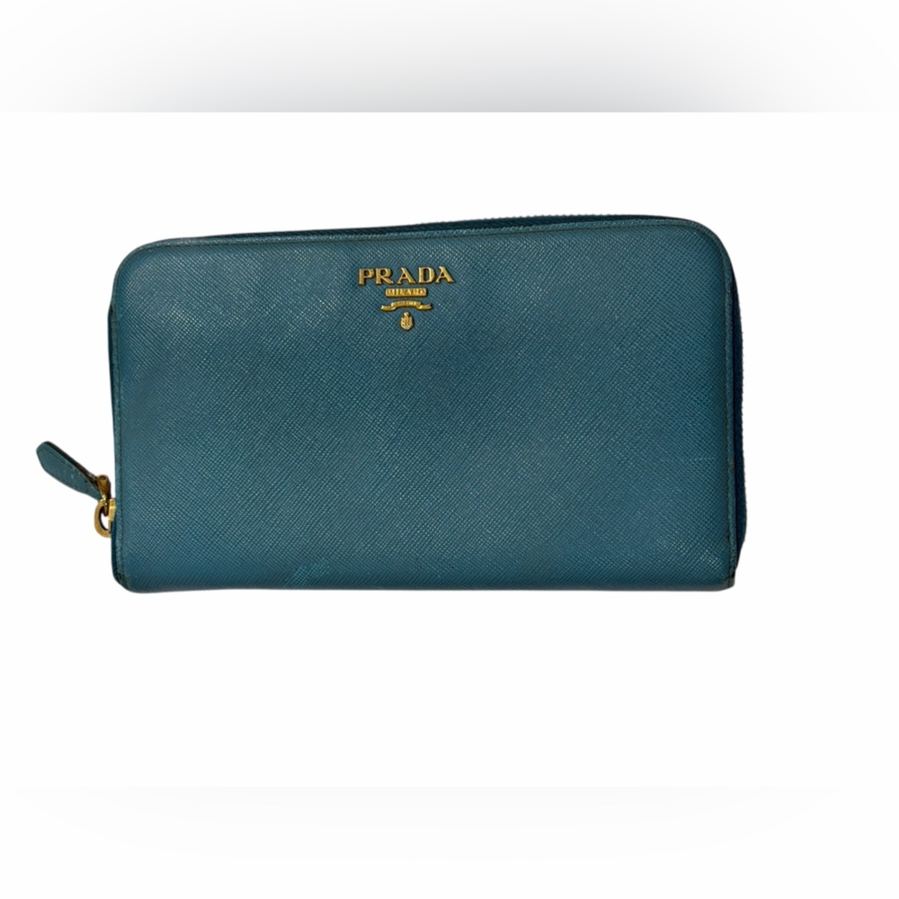 Prada Blue Wallet with Gold Accents - Picture 10 of 10